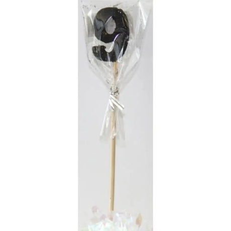 Alpen Occasions Birthday Candles Number 9 Long Stick Glitter Black 447409