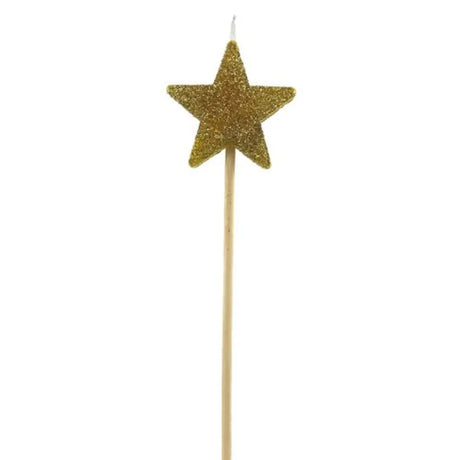 Alpen Occasions Birthday Candles Star Long Stick Glitter Gold 447251