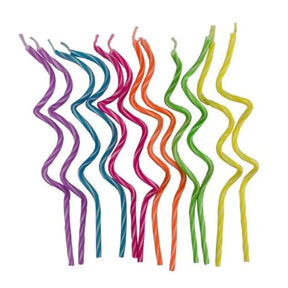 Alpen Occasions Birthday Candles Twisted Spiral Slims Assorted Colours 12Pk 431152