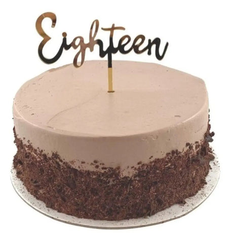 Alpen Occasions Cake Topper Acrylic Eighteen Gold 443080