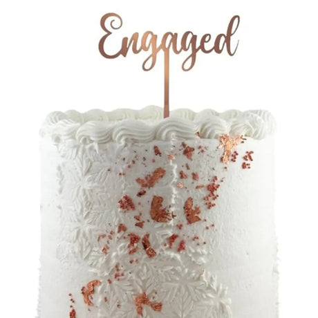Alpen Occasions Cake Topper Acrylic Engaged Rose Gold 443027