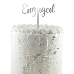 Alpen Occasions Cake Topper Acrylic Engaged Silver 443026