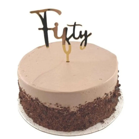 Alpen Occasions Cake Topper Acrylic Fifty Gold 443096
