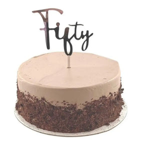 Alpen Occasions Cake Topper Acrylic Fifty Silver 443097