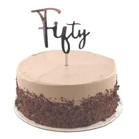 Alpen Occasions Cake Topper Acrylic Fifty Silver 443097