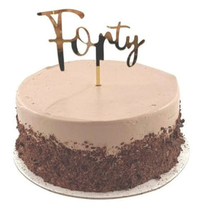 Alpen Occasions Cake Topper Acrylic Forty Gold 443093