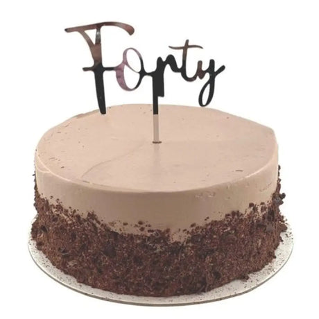 Alpen Occasions Cake Topper Acrylic Forty Silver 443094