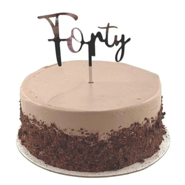 Alpen Occasions Cake Topper Acrylic Forty Silver 443094