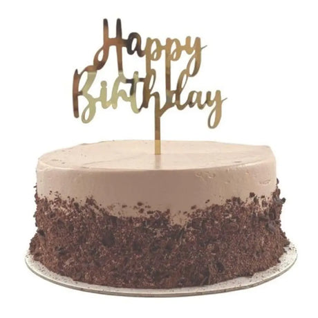 Alpen Occasions Cake Topper Acrylic Happy Birthday Gold 443011