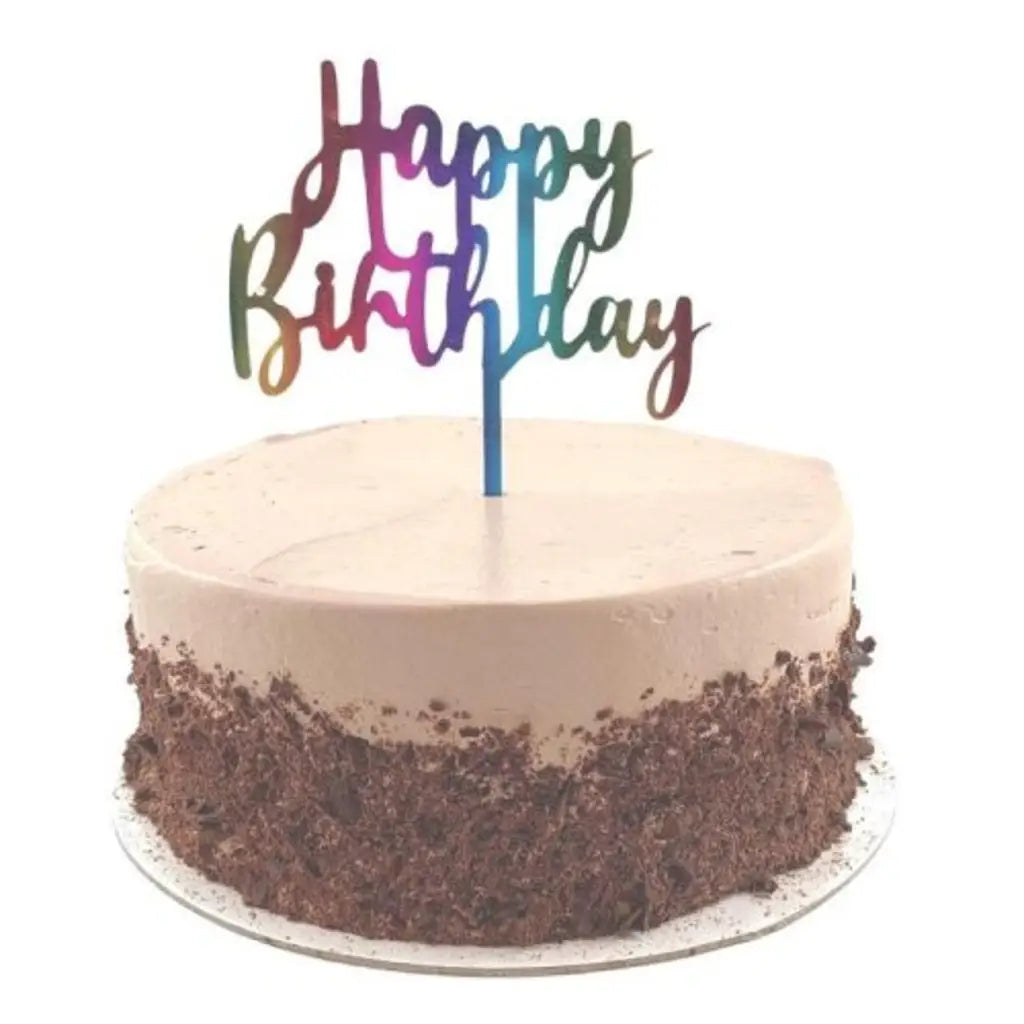 Alpen Occasions Cake Topper Acrylic Happy Birthday Rainbow 443014