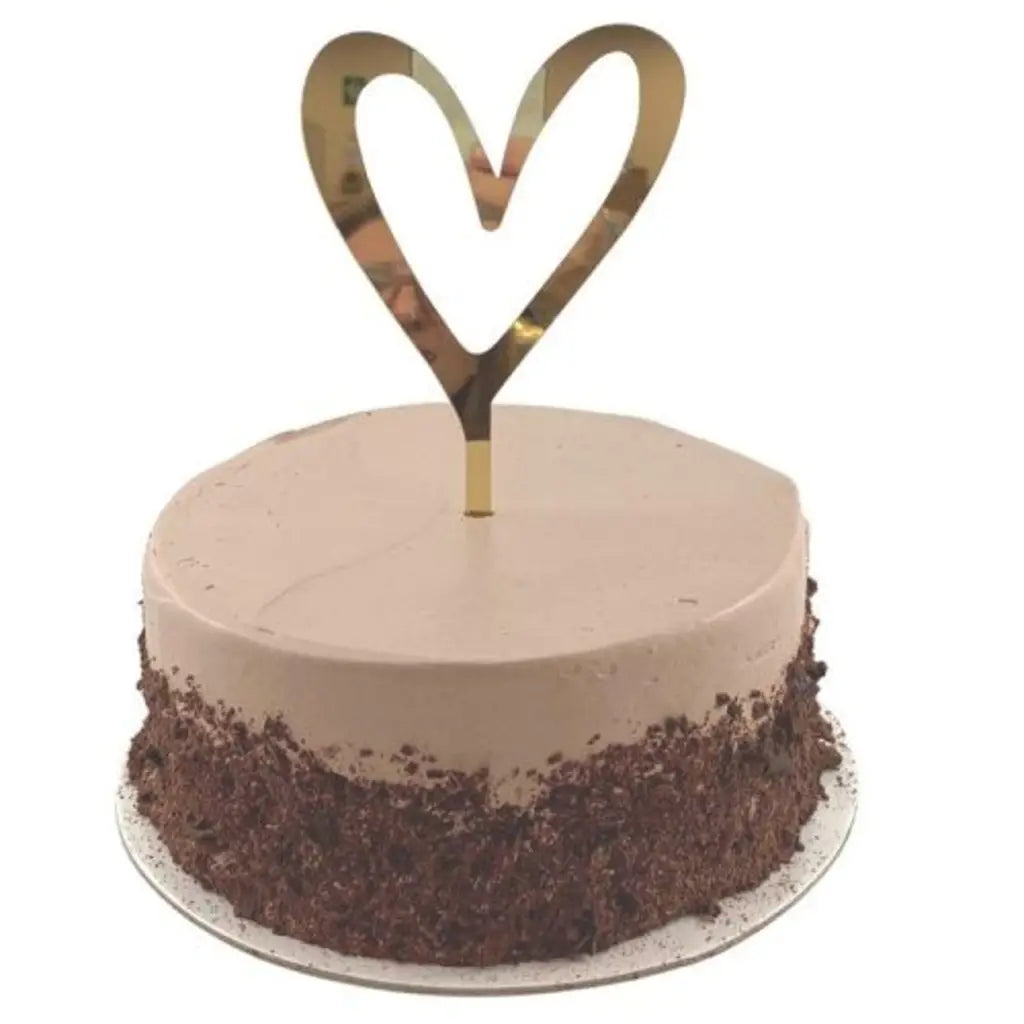 Alpen Occasions Cake Topper Acrylic Heart Gold 443033