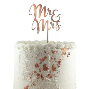 Alpen Occasions Cake Topper Acrylic Mr&Mrs Rose Gold 443036