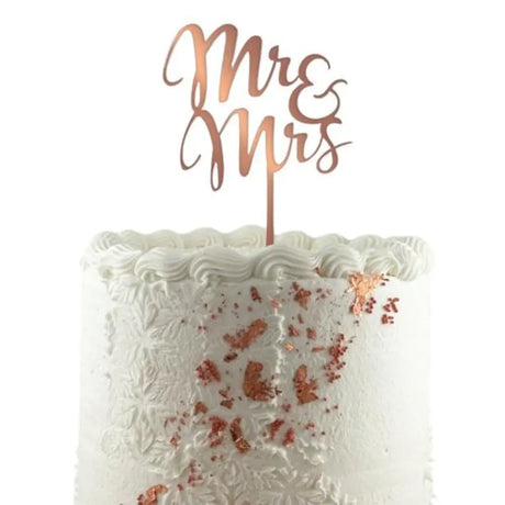 Alpen Occasions Cake Topper Acrylic Mr&Mrs Rose Gold 443036