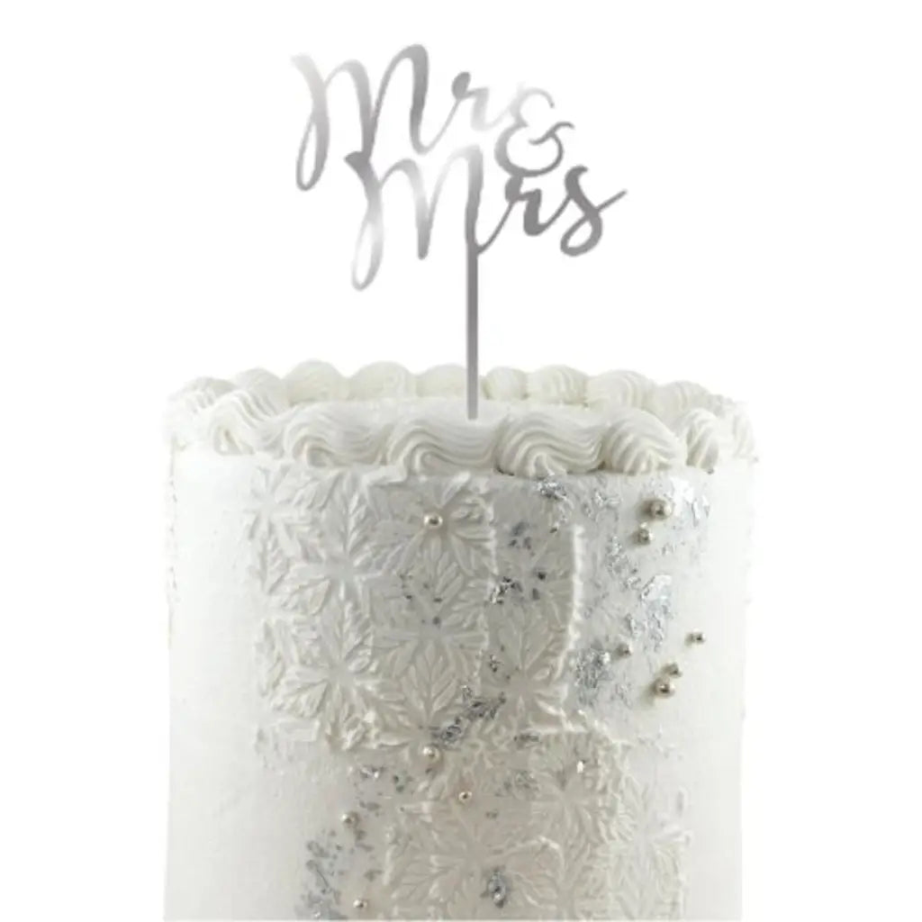 Alpen Occasions Cake Topper Acrylic Mr&Mrs Silver 443035