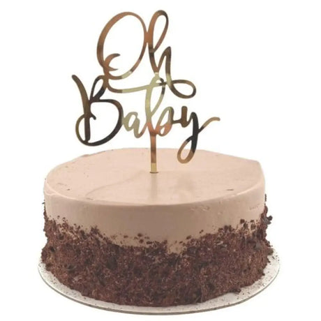 Alpen Occasions Cake Topper Acrylic Oh Baby Gold 443038