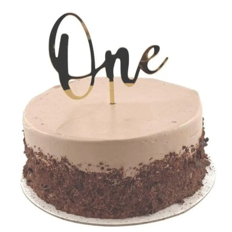 Alpen Occasions Cake Topper Acrylic One Gold 443050