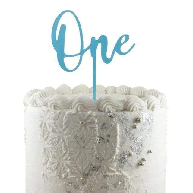 Alpen Occasions Cake Topper Acrylic One Light Blue 443053