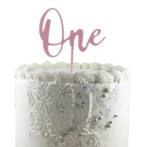 Alpen Occasions Cake Topper Acrylic One Light Pink 443052