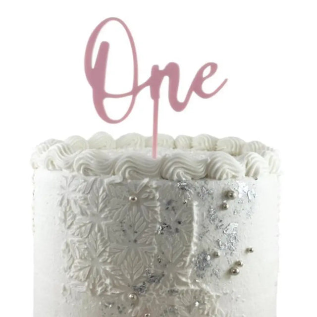 Alpen Occasions Cake Topper Acrylic One Light Pink 443052