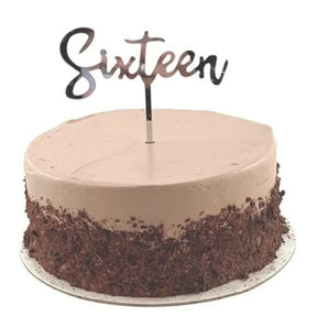 Alpen Occasions Cake Topper Acrylic Sixteen Silver 443076