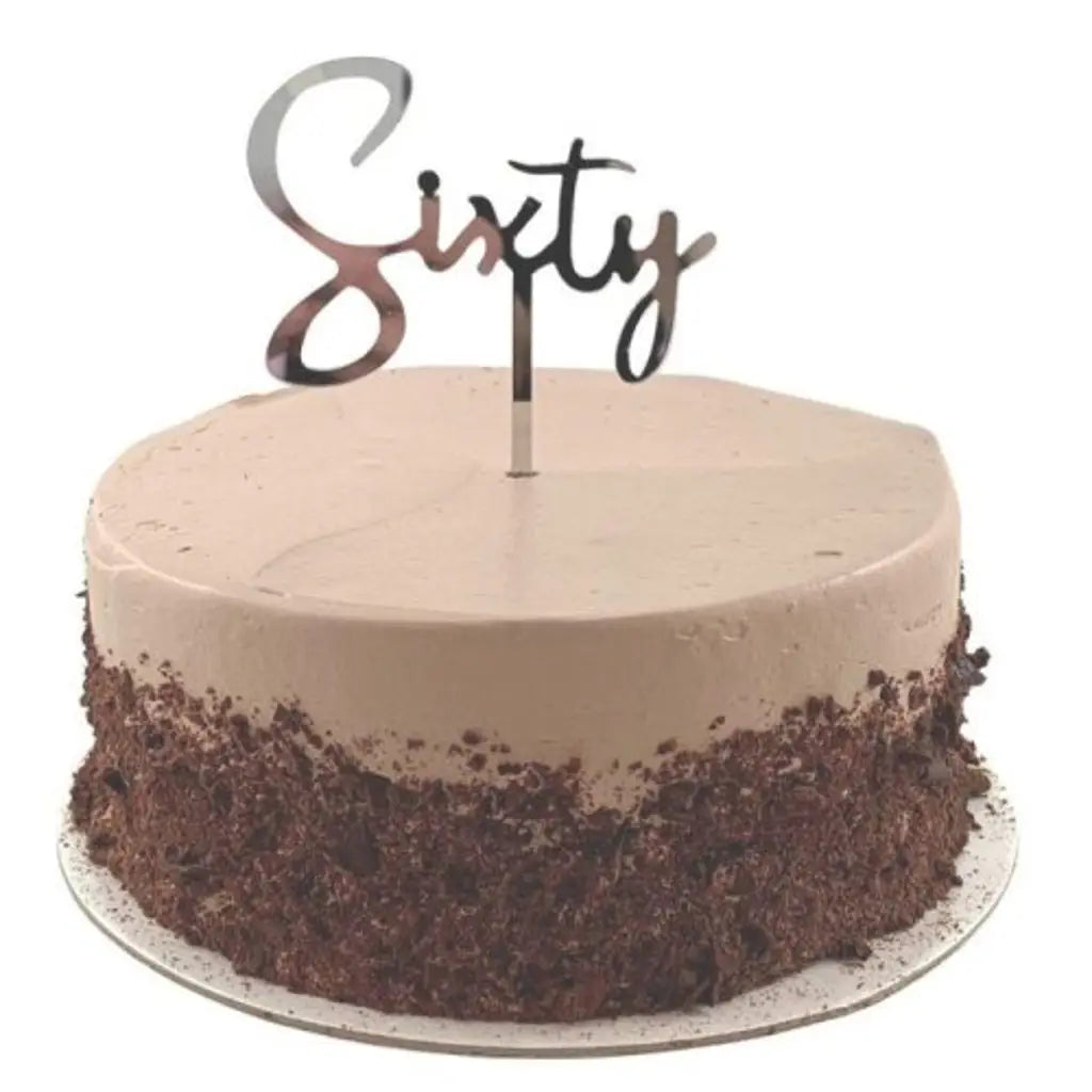 Alpen Occasions Cake Topper Acrylic Sixty Silver 443099