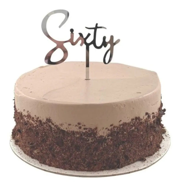 Alpen Occasions Cake Topper Acrylic Sixty Silver 443099