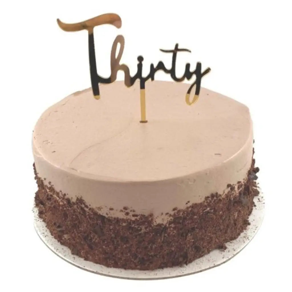 Alpen Occasions Cake Topper Acrylic Thirty Gold 443090