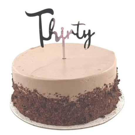 Alpen Occasions Cake Topper Acrylic Thirty Silver 443091