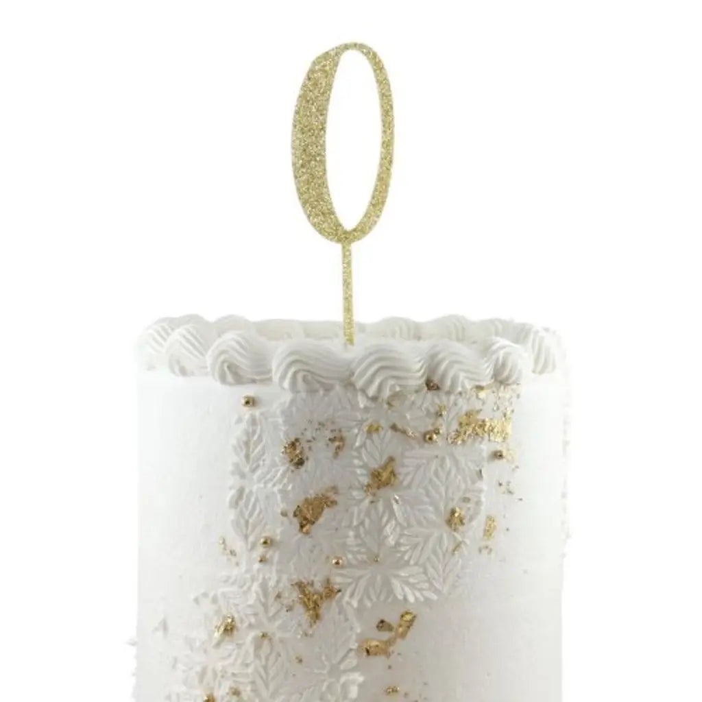 Alpen Occasions Cake Topper Number 0 Glitter Gold 443150