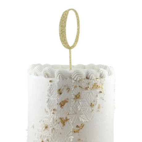 Alpen Occasions Cake Topper Number 0 Glitter Gold 443150