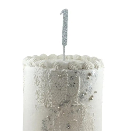 Alpen Occasions Cake Topper Number 1 Glitter Silver 443161