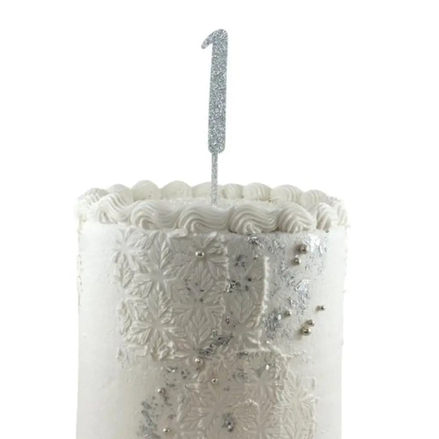 Alpen Occasions Cake Topper Number 1 Glitter Silver 443161