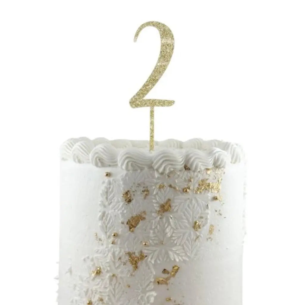 Alpen Occasions Cake Topper Number 2 Glitter Gold 443152