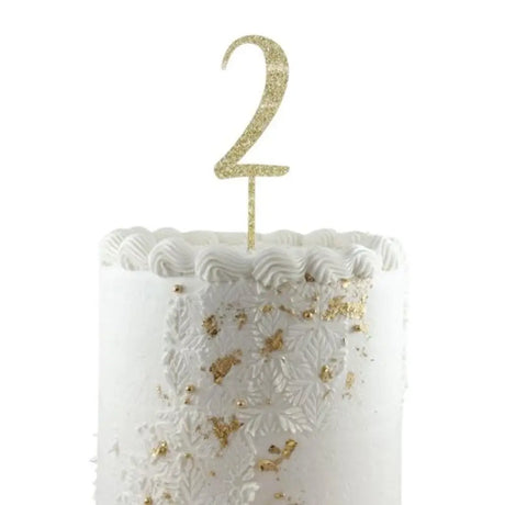 Alpen Occasions Cake Topper Number 2 Glitter Gold 443152