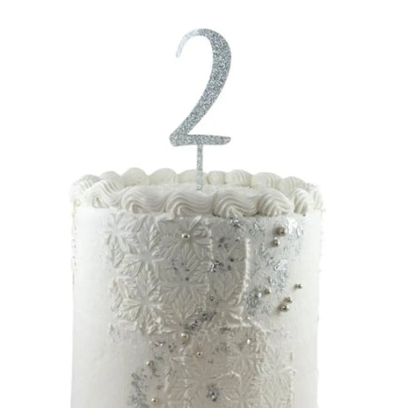 Alpen Occasions Cake Topper Number 2 Glitter Silver 443162