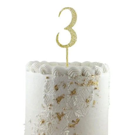Alpen Occasions Cake Topper Number 3 Glitter Gold 443153