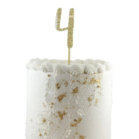 Alpen Occasions Cake Topper Number 4 Glitter Gold 443154