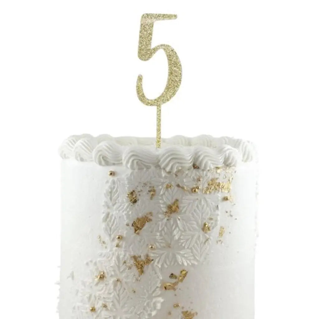 Alpen Occasions Cake Topper Number 5 Glitter Gold 443155