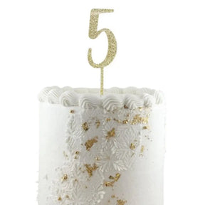 Alpen Occasions Cake Topper Number 5 Glitter Gold 443155
