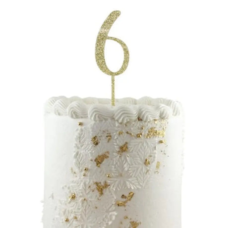 Alpen Occasions Cake Topper Number 6 Glitter Gold 443156