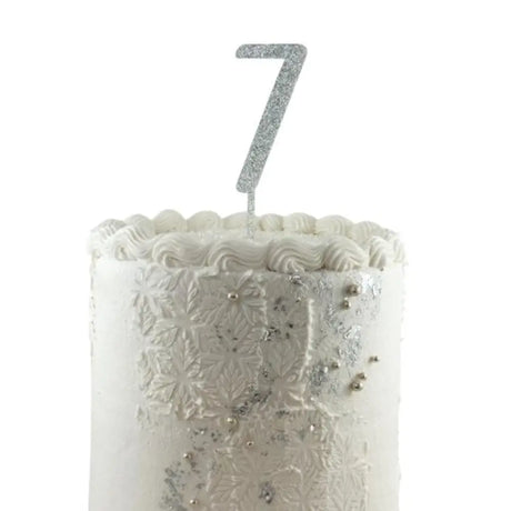 Alpen Occasions Cake Topper Number 7 Glitter Silver 443167