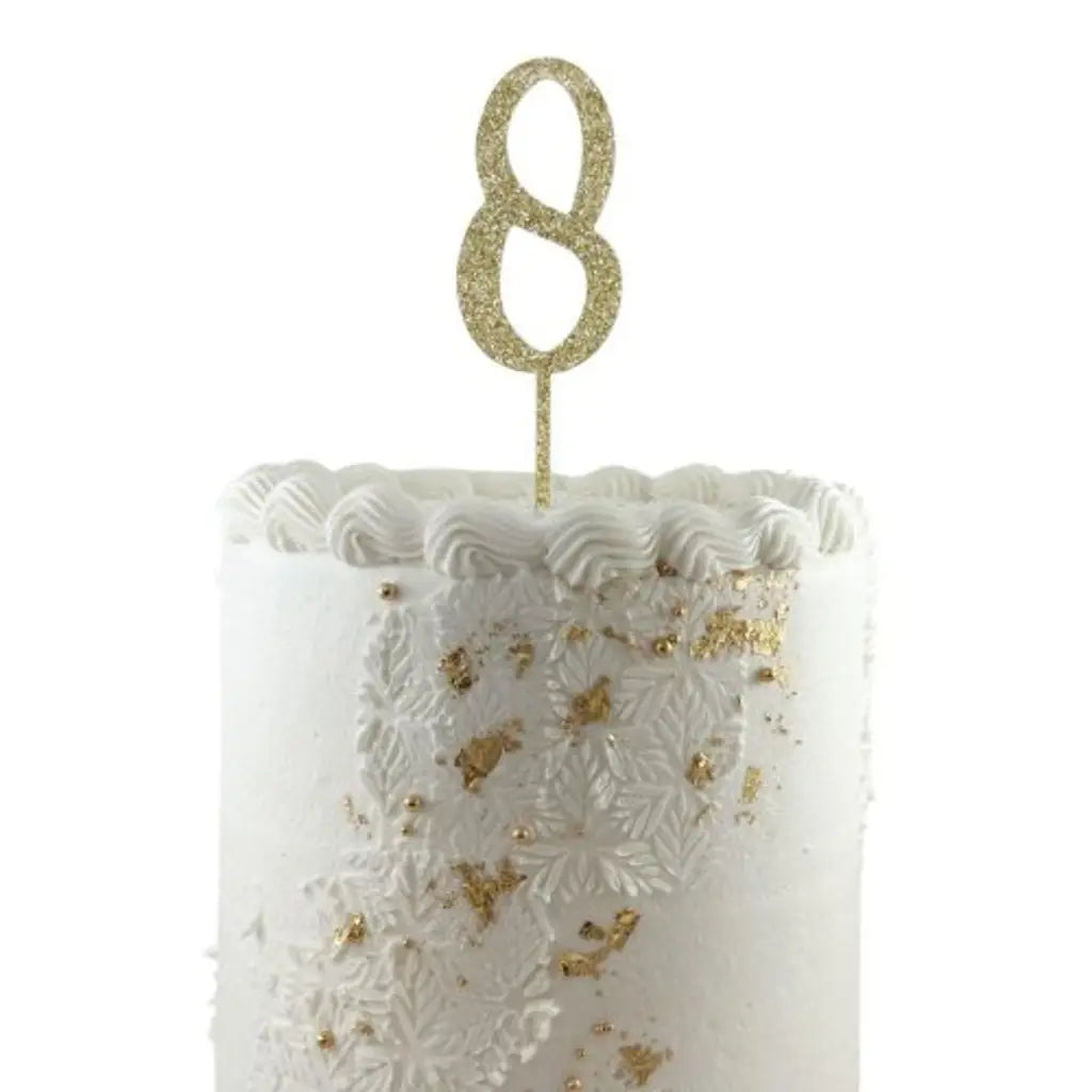Alpen Occasions Cake Topper Number 8 Glitter Gold 443158