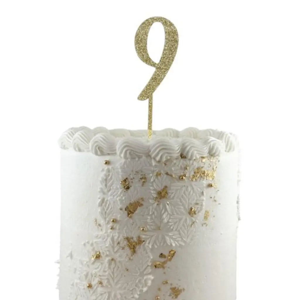 Alpen Occasions Cake Topper Number 9 Glitter Gold 443159