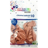 Alpen Occasions Latex Balloon Chrome Rose Gold 30cm 10Pk 203173