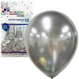 Alpen Occasions Latex Balloon Chrome Silver 30cm 10Pk 203172
