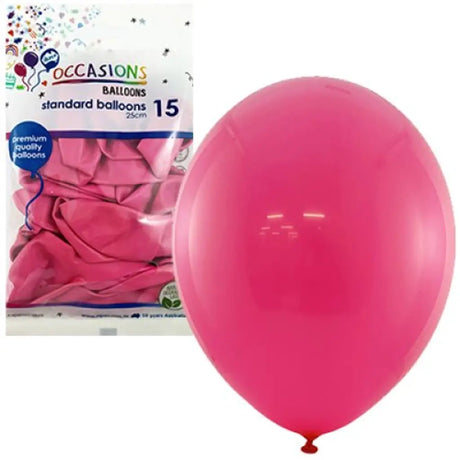 Alpen Occasions Latex Balloon Fuchsia 25cm 15Pk 203448