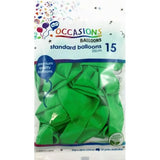Alpen Occasions Latex Balloon Green 25cm 15Pk 203444