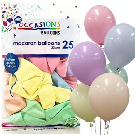 Alpen Occasions Latex Balloon Macaron Assorted 30cm 25Pk 203190