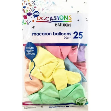 Alpen Occasions Latex Balloon Macaron Assorted 30cm 25Pk 203190