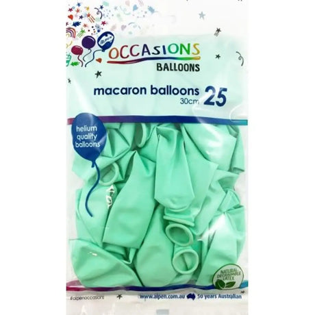 Alpen Occasions Latex Balloon Macaron Green 30cm 25Pk 203194